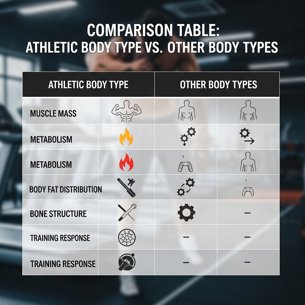 Comparison Table Athletic Body Type vs. Other Body Types